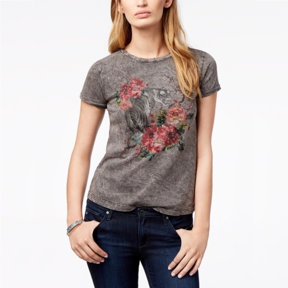 Lucky Brand Tops - Lucky Brand Tiger Floral Graphic T-Shirt Size XL